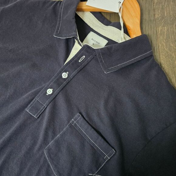 🆕️ Billy Reid Pensacola Short Sleeve Polo in Navy - Picture 6 of 13